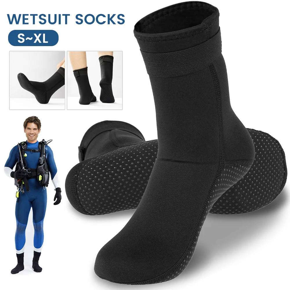 

3mm Neoprene Diving Socks Boots Water Shoes Anti Slip Beach Warm Wetsuit Shoes Snorkel Surfing Swim Socks for Men Women