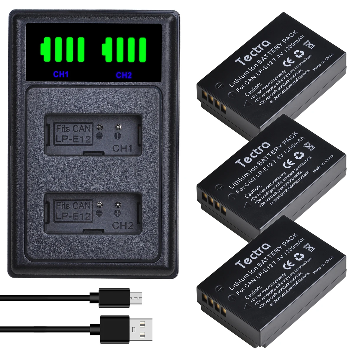 

Аккумулятор 1200 мА · ч LP-E12 LPE12 + двойное зарядное устройство USB со светодиодной подсветкой для цифровых зеркальных камер Canon EOS M10 M50 EOS M100 100D Kiss X7...