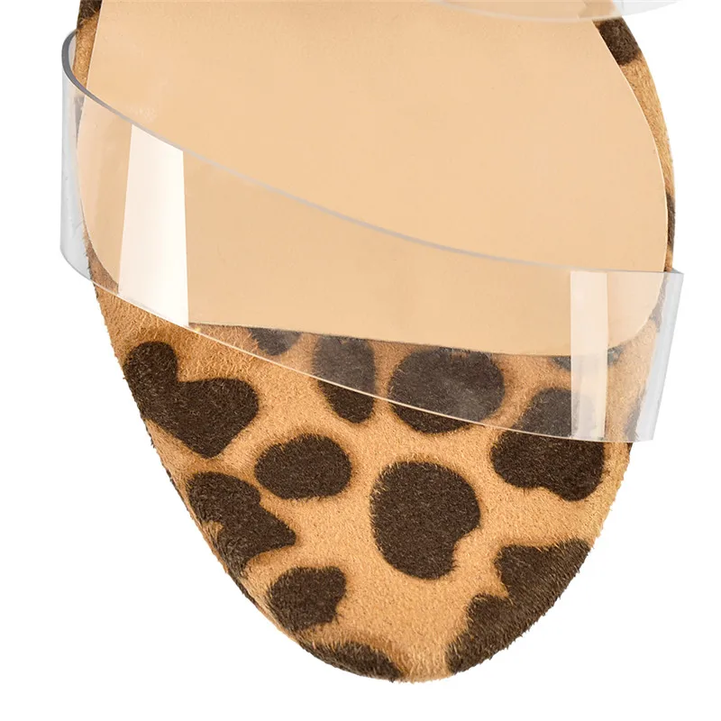 

WETKISS 2021 Women Sandals Leopard Ankle Strap High Heels Sandals Wedges Platform Lace Up Sandals Sexy Party Shoes Big Size 42