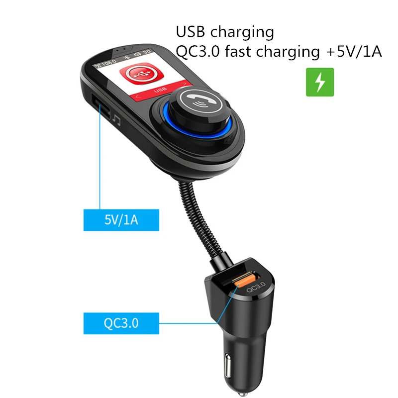 Автомобильный комплект громкой связи Bluetooth 5 0 приемник FM передатчик зарядное