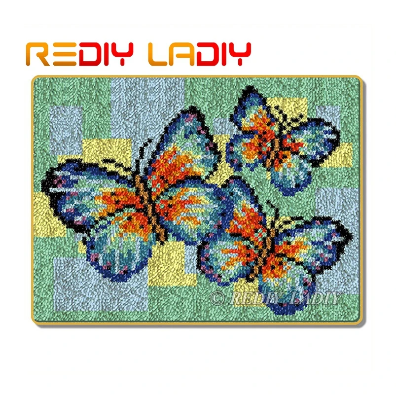 Набор крючков с защелкой ковер вязаный крючком три бабочки акриловая пряжа