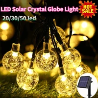 203050leds solar string lights outdoor led crystal globe light 8 modes waterproof solar garden lamp for christmas holiday deco