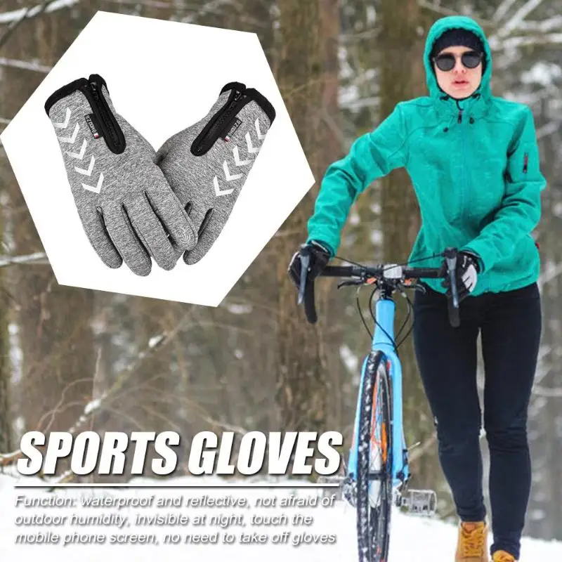 

Hot Sale Skiing Gloves Multi-function Winter Touch Screen Waterproof Gloves Reflective Strip Outdoor Sports Gloves 2020 New