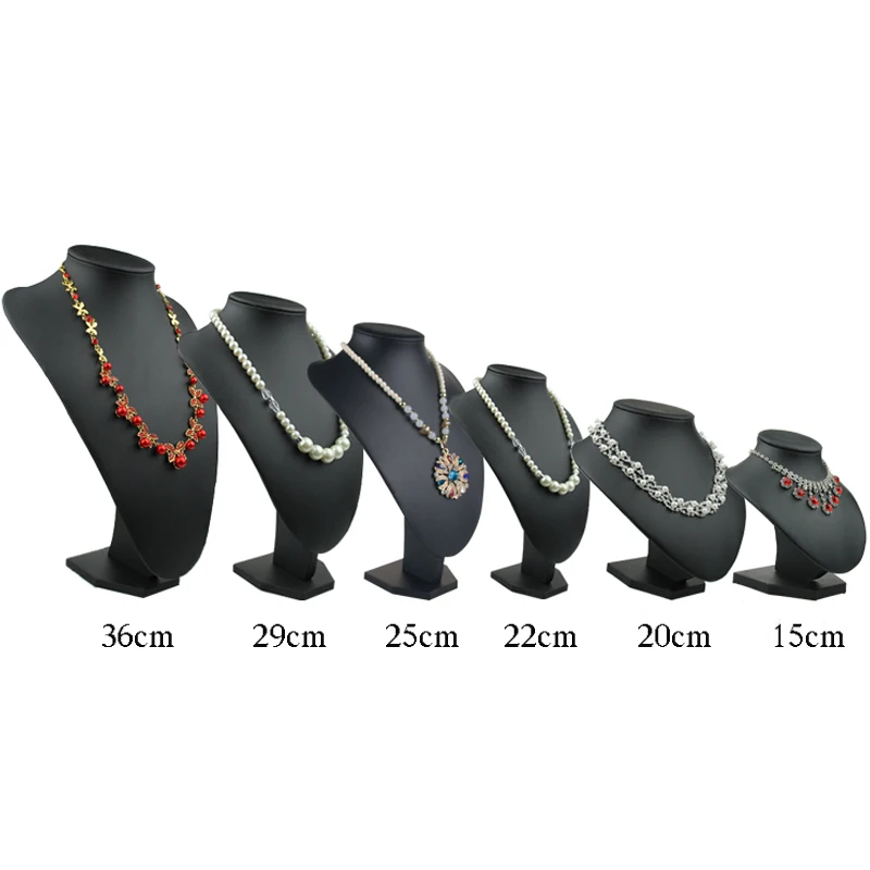 Черная подставка из искусственной кожи в форме бюста демонстрация ювелирных