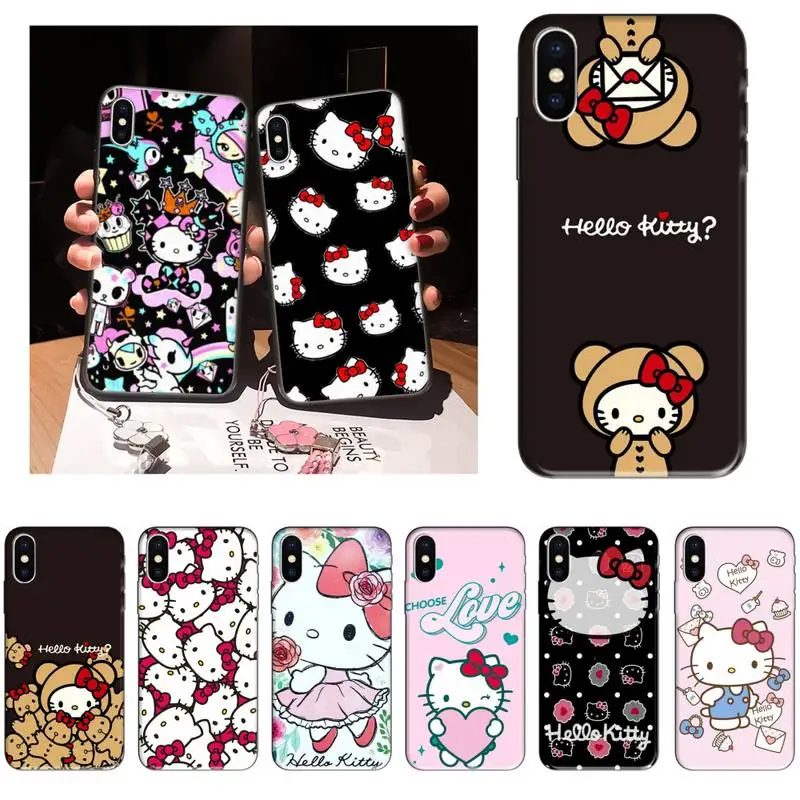 

Reach mobile phone case with cartoon Hello Cat Kitties phone case For pixel iPhone 13 12 mini 11 pro xs max X XR 5 6 7 8 plus