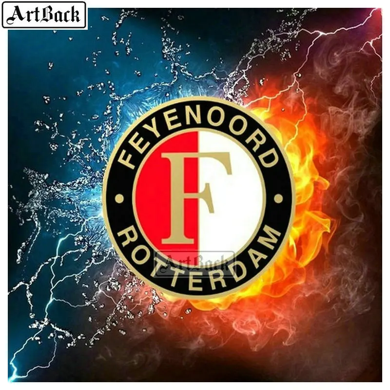Алмазная картина Feyenoord Роттердам 20x20 см футбольная икона Полная площадь - Цвет: G