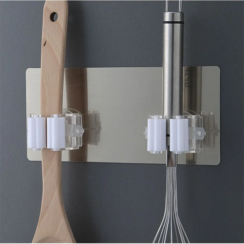

Household Accessories Non-perforated Bathroom Mop Holder Household Wall Mop Holder for Wall-mounted Mop Fittings