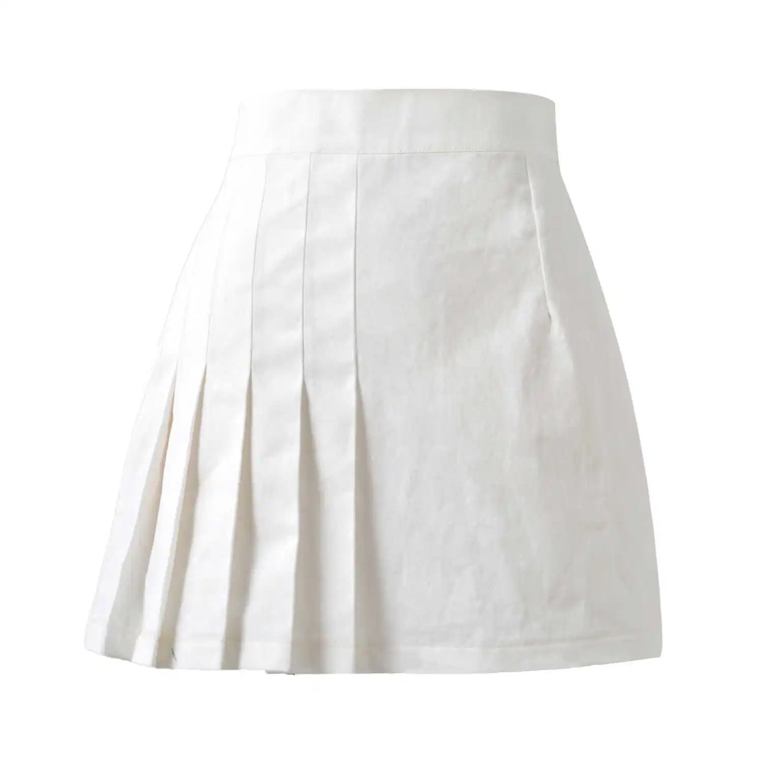 

2021 Summer New Women's Versatile Solid Pleated Skirt Student Skirt High Waist Zipper Skirt