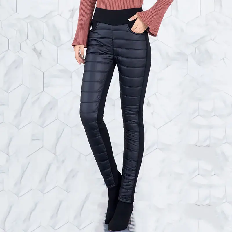 

Mom's Slim Warm White Duck Down Pants Korean Fashion Plus Size Cotton Winter Pants Outdoor Stretch High Waist Leggings Women