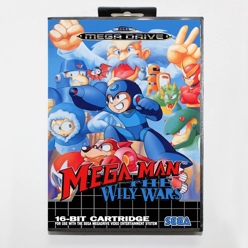 Sega MD игры карточные Мега человек игра &quotThe Wily Wars&quot 2 с коробкой для MegaDrive игровой