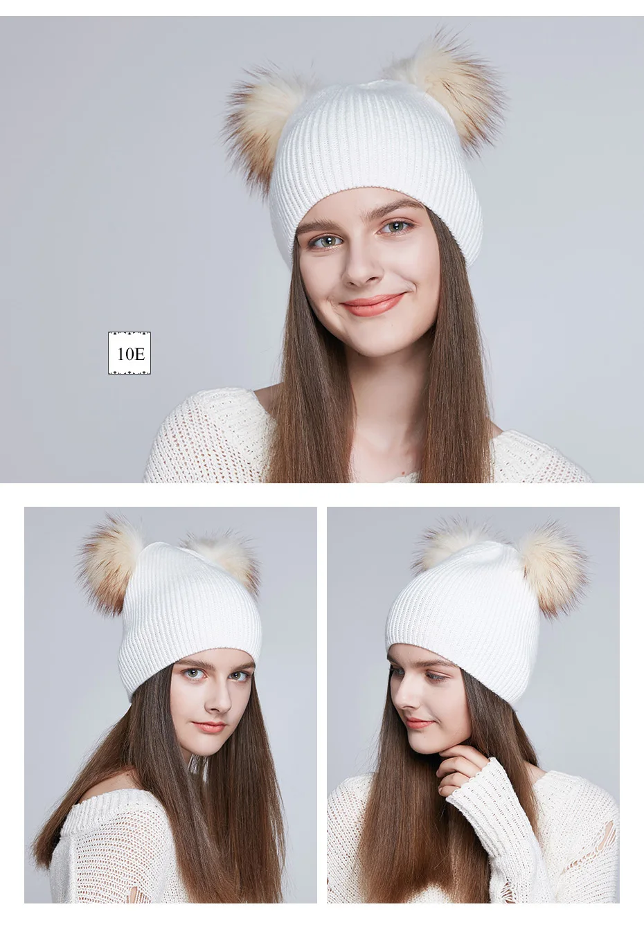 ICEbear мягкие женские зимние шапки, двойная настоящая шапка с меховым помпоном, теплая Милая шапка для девочек, Новое поступление, E-MX18118Q