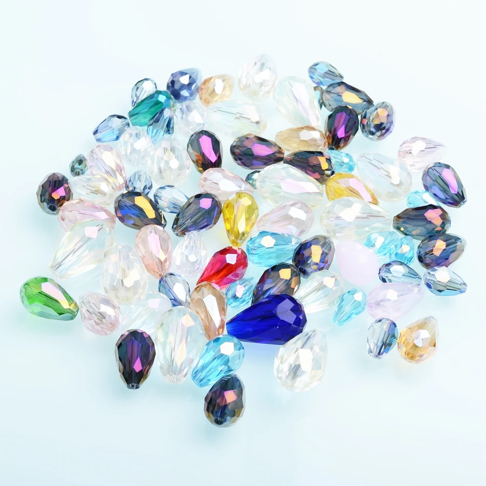 

Австрийские каплевидные Кристальные бусы 4x6 мм для серьги для изготовления ювелирных изделий женские граненые стеклянные бусины в форме ка...