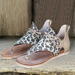 Women Sandals 2020 Fashion Summer Shoes Zebra Serpentine Leopard Print Flat Shoes ladies Large Size Sandals Female Beach Sandals