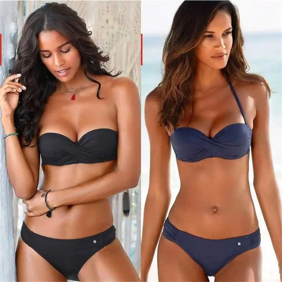

YICN New 2019 Bikinis Women Swimsuit Female Swimwear Retro Sexy Summer Push Up Bikini Set Beach Swim Wear Bathing Suits Biquini