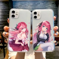 nakano nino anime cartoon phone case transparent for iphone 13 12 11 mini pro x xr xs max 6 6s 7 8 plus se coque funda shell