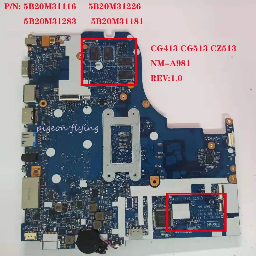 Verkauf 510-15IKB Motherboard Mainboard Für Ideapad Laptop 80VS NM-A981 CPU: I5-7200U GPU: N16S RAM: 4GB DDR4 P/N 5B20M31181 5B20M31116