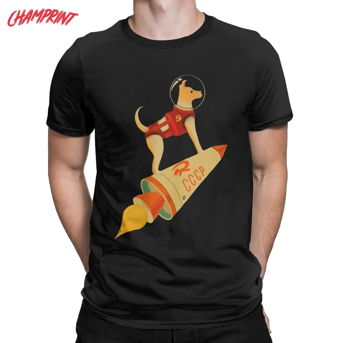 Мужские футболки Laika СССР с советским сверхкосмическим ракетным собачком