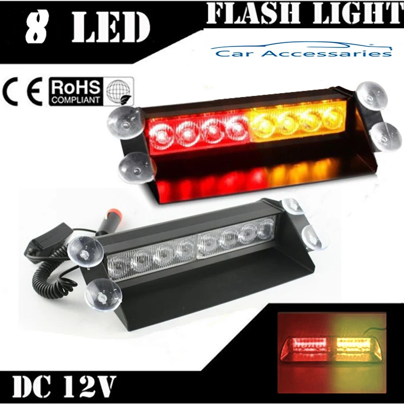 Универсальный 12V 8 Светодиодный проблесковый Маяк Strobe Аварийные огни автомобиля