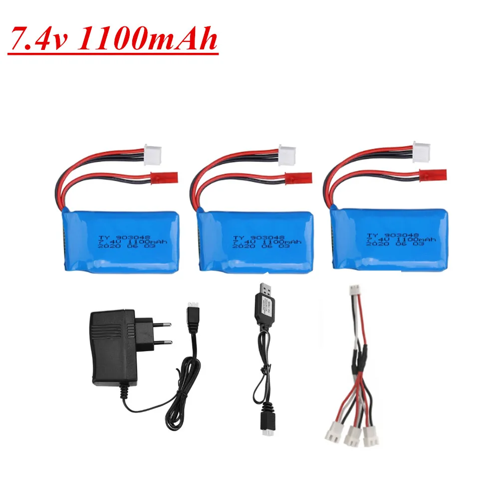 Литий-Полимерный Аккумулятор 7,4 в 2S для Wltoys V353 A949 A959 A969 A979 k929 7,4 в 1100 мАч 903048, зарядное устройство, набор для радиоуправляемых игрушек, запчасти для автомобиля