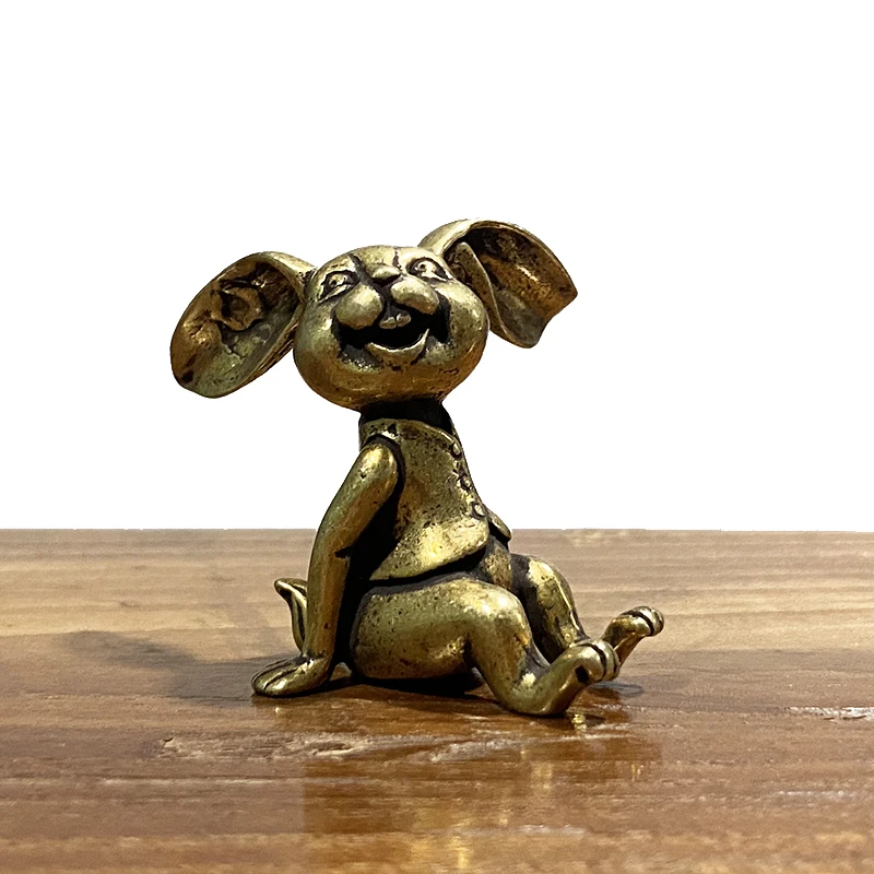 Античная латунь посуда с кроликами карман Orna Для мужчин ts Медь Зодиак животных