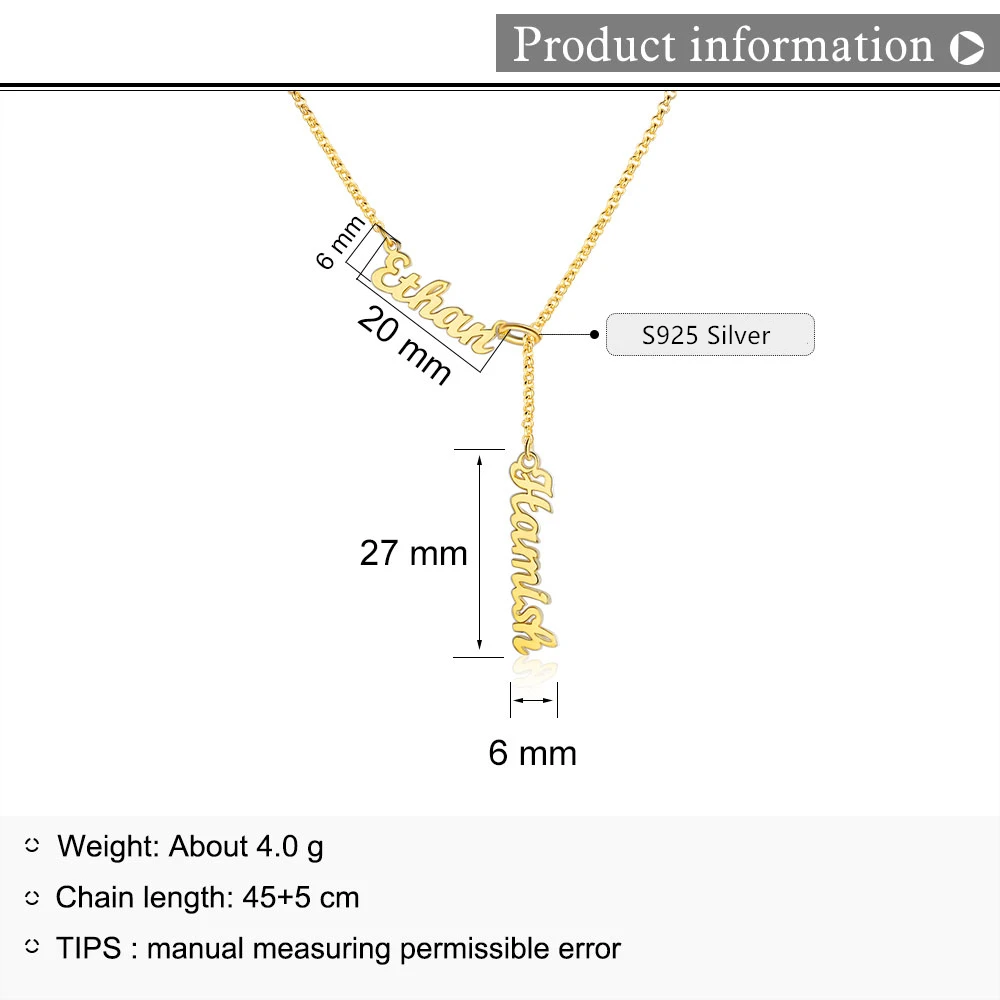 JewelOra персонализированные ожерелья из стерлингового серебра 925 пробы с именной
