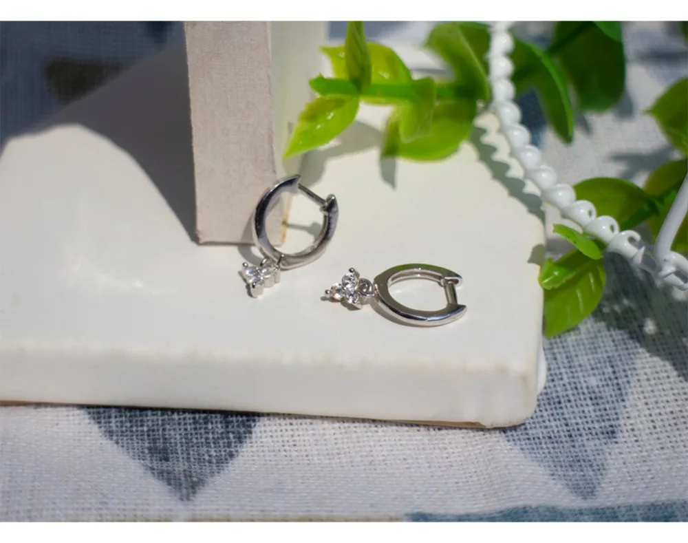 Серьги из стерлингового серебра 925 пробы, модные циркониевые капли воды, маленькие серьги-капли, кольцо для ушей, Милые простые трендовые женские серьги jewe