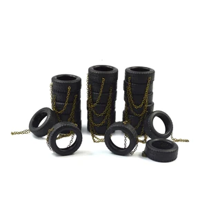 Декоративные шины для модельных рыболовных лодок, 4 шт.лот, противоскользящие колеса 30*11 мм, украшенные цепями, аксессуары для шин