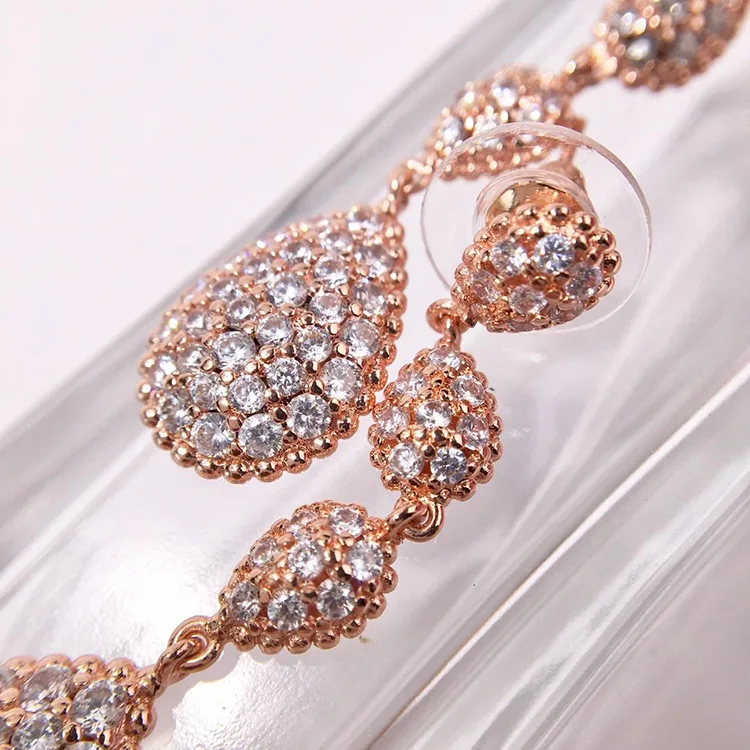 Серьги-подвески женские полная стразы с камнем свадебные украшения | Украшения и