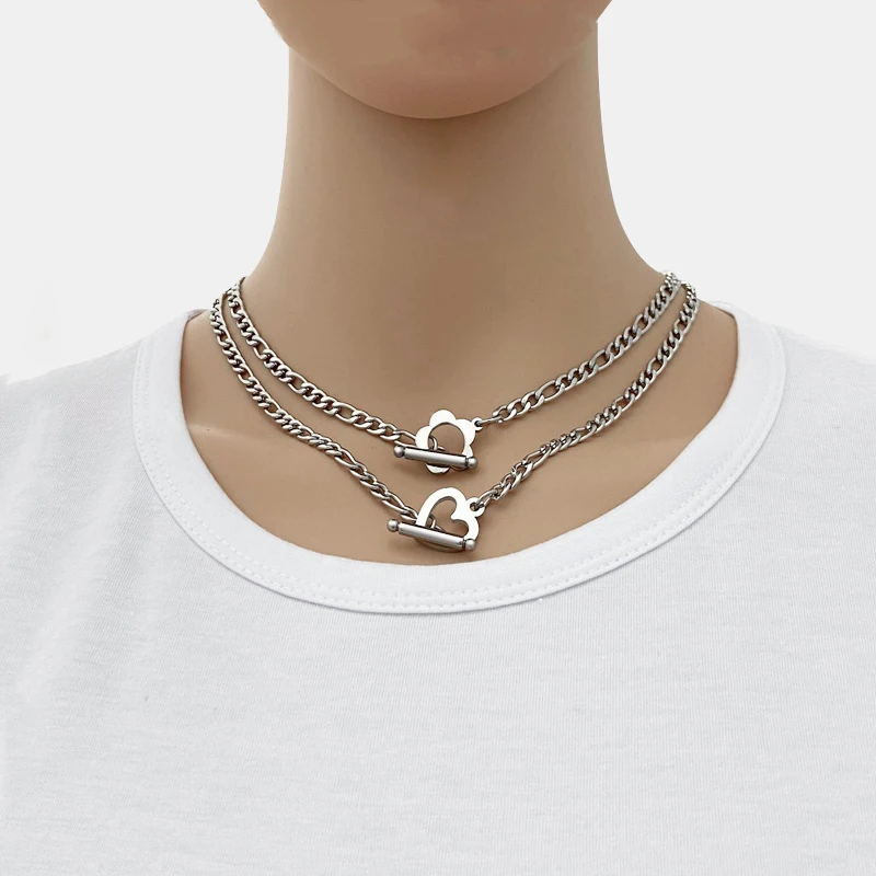 

Fashion love simple collar pendant necklace female metal wild hot sale