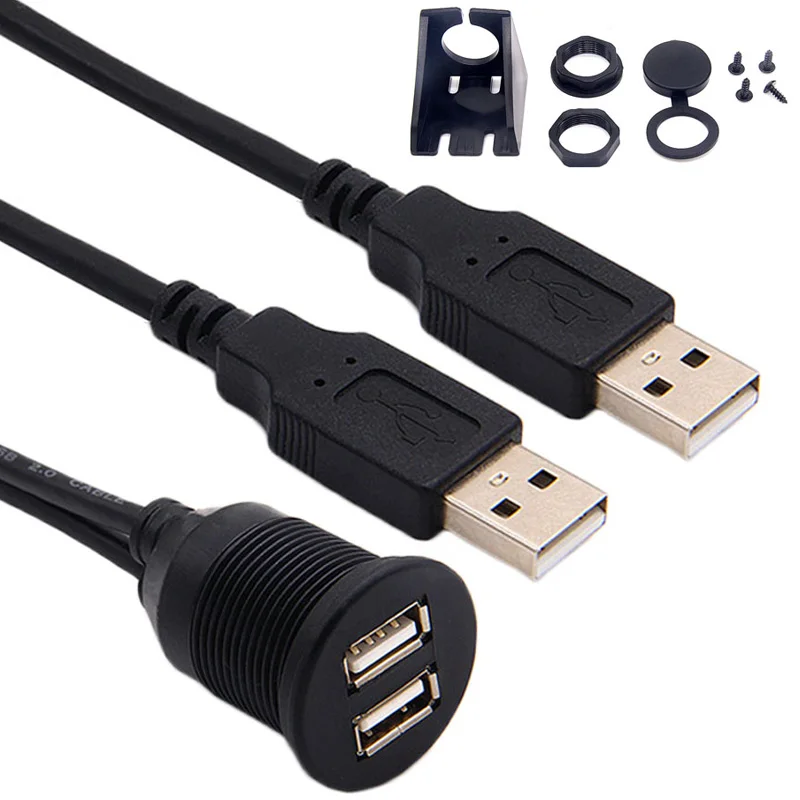 

Car Dashboard Flush Mount USB Dock Adapter Dashboard Panel 3.0 Port Male to Female Cable Extension Cable for Motorcycle Boat Hot