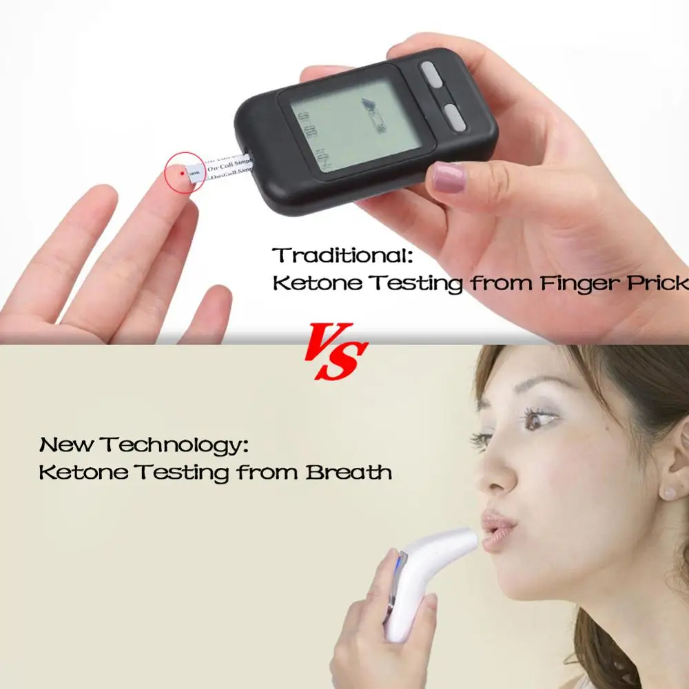 

EEK-Brand Portable Ketones Breath Analyzer, Digital Ketone Breathalyzer, Ketosis Testing with 10 Mouthpieces