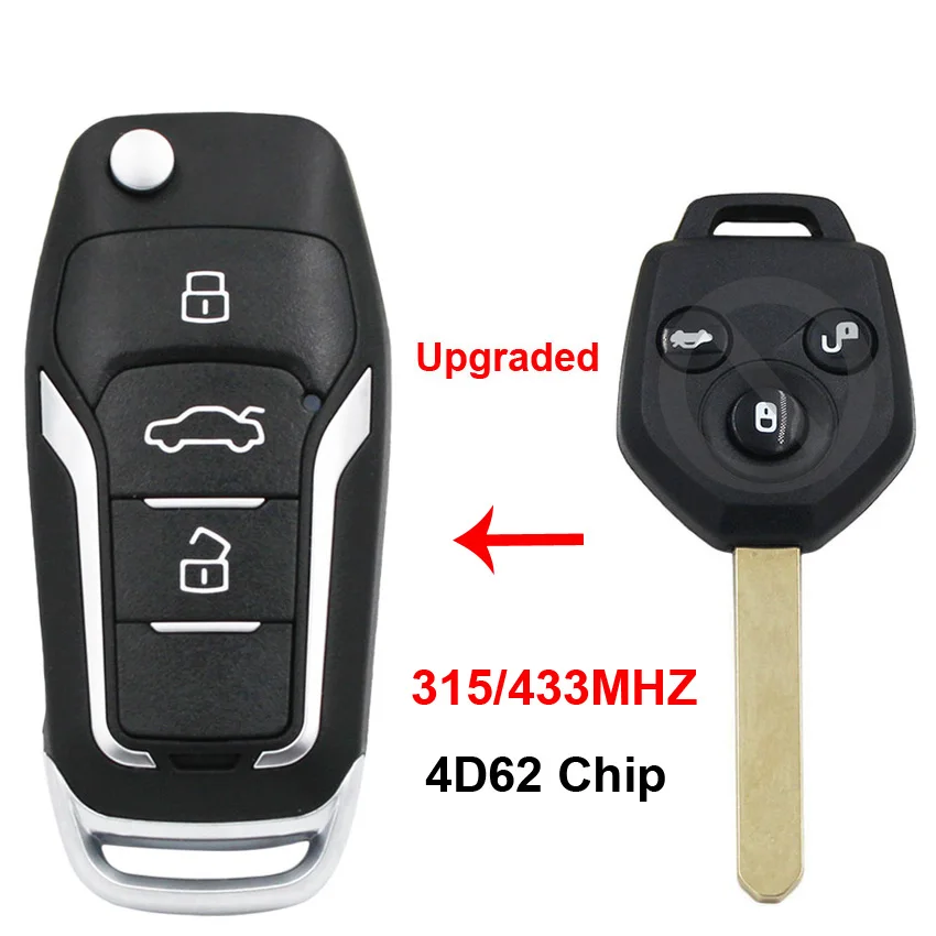 Обновленный складной Автомобильный ключ раскладушка с 3 кнопками 315 МГц или 433