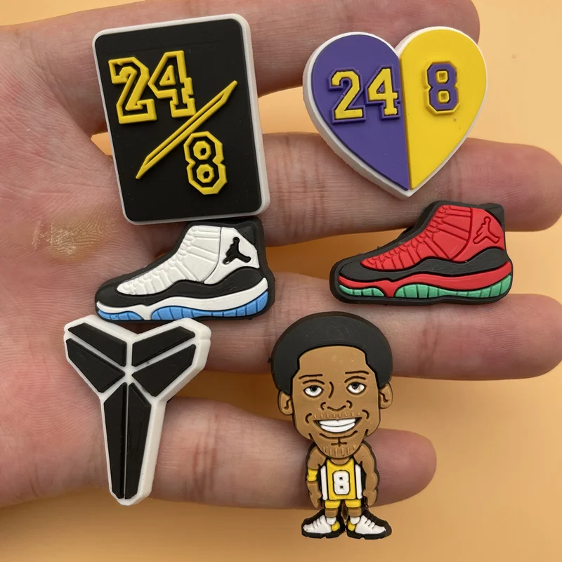 

Single Sale 1 Pcs Shoe Charms Basketball Sneakers Basketball Logo Animal Characters For Jibz Kids Party Gifts 12P-12L-2