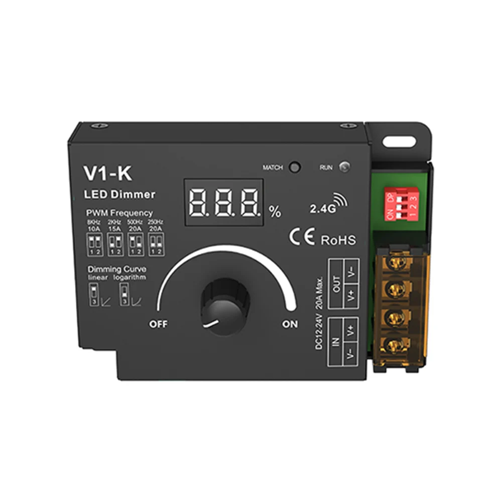 Вращающийся светодиодный диммер 12 В 24 постоянного тока ШИМ регулируемая ручка