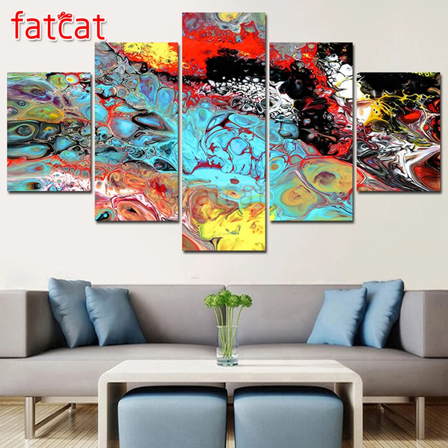 

FATCAT абстрактный красочный пейзаж 5 шт. Diy алмазная живопись полный квадратный круглый дрель Алмазная мозаика, алмазная вышивка продажи укра...