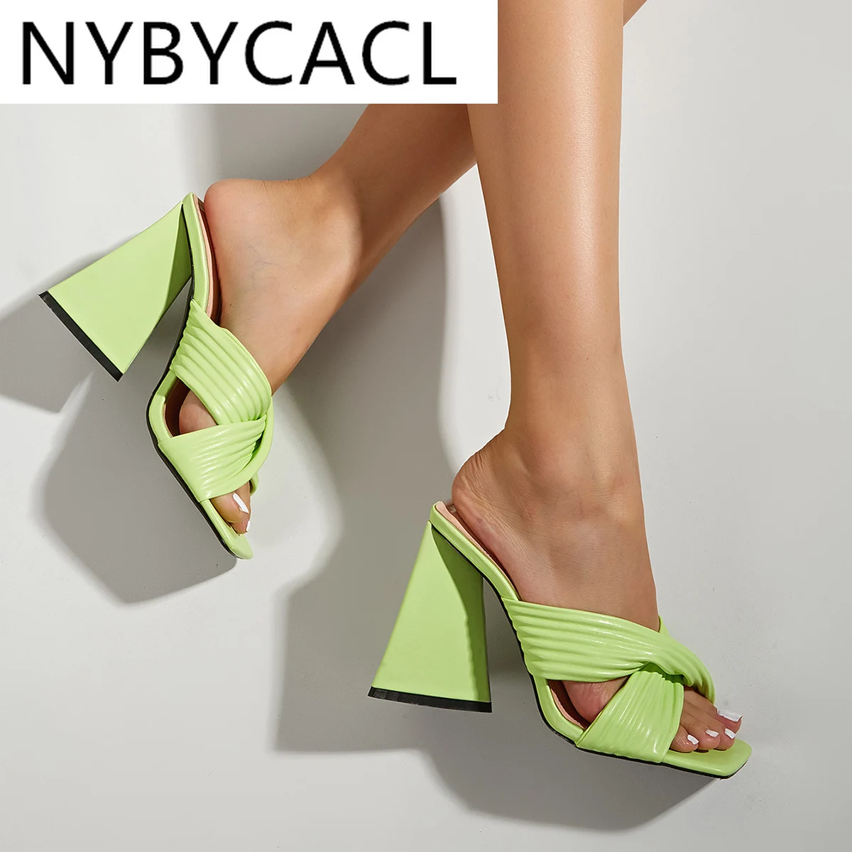 

Женские туфли на высоком толстом каблуке, сандалии с квадратным каблуком, большой размер, 2022