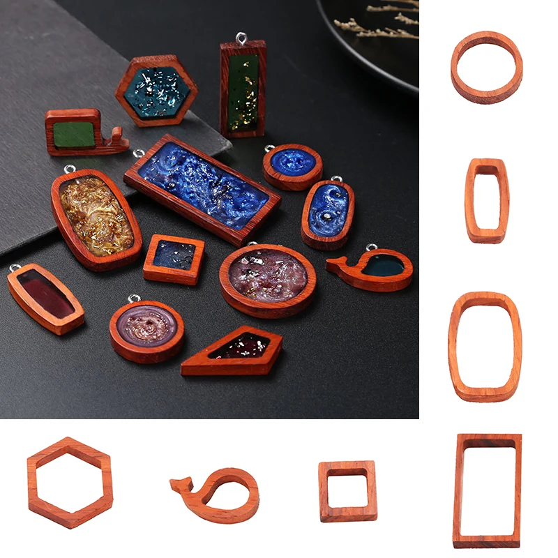 1 шт. красная цельная деревянная оправа форма для уф смолы самостоятельной сборки