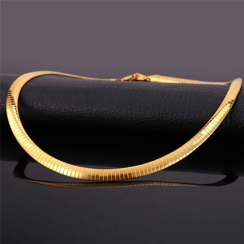 Ожерелье женское из нержавеющей стали под золото чокер на цепочке аксессуары