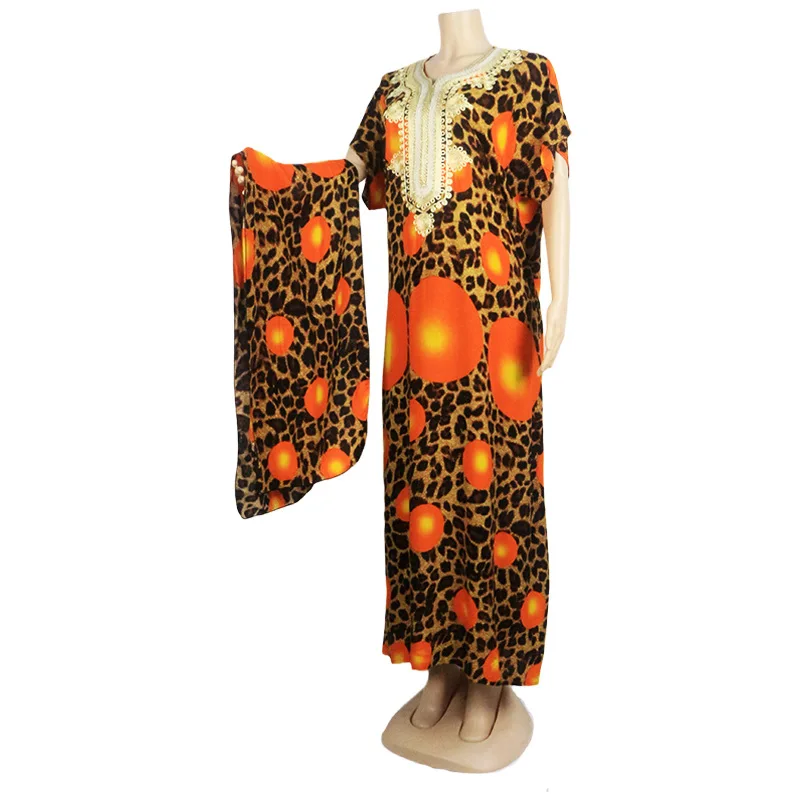 

Vogue Leopard Embroidery Ramadan Muslim Hijab Dress Women African Dress Party African Dresses for Women African Clothes XXL