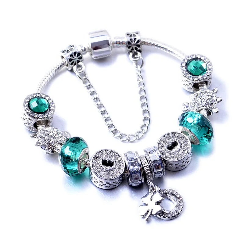 Polway очаровательные браслеты и для женщин ювелирные изделия клевер подвеска в