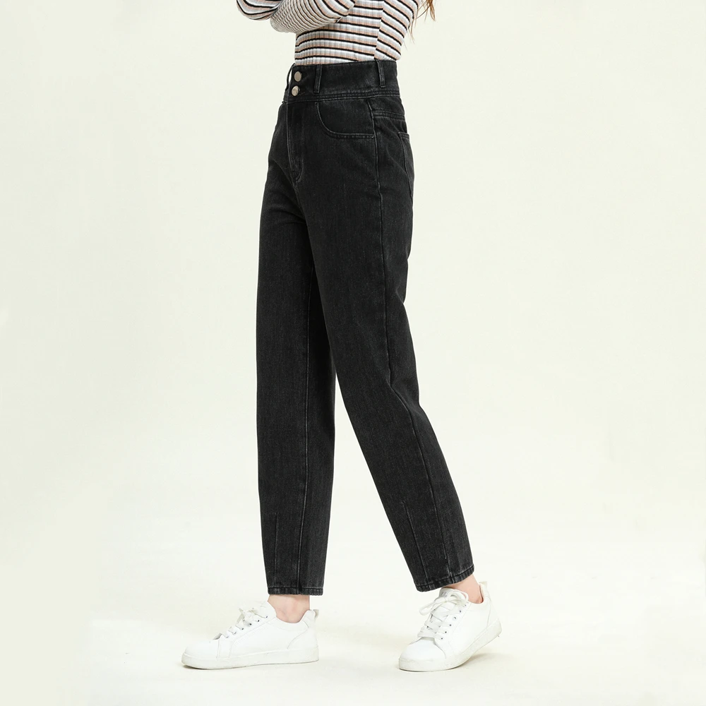 

Casual Foot Pleated Fashion Comfortable Denim Jean Women Harem Pants High Waist Jeans Female Loose Washed Wide Lleg Trousers