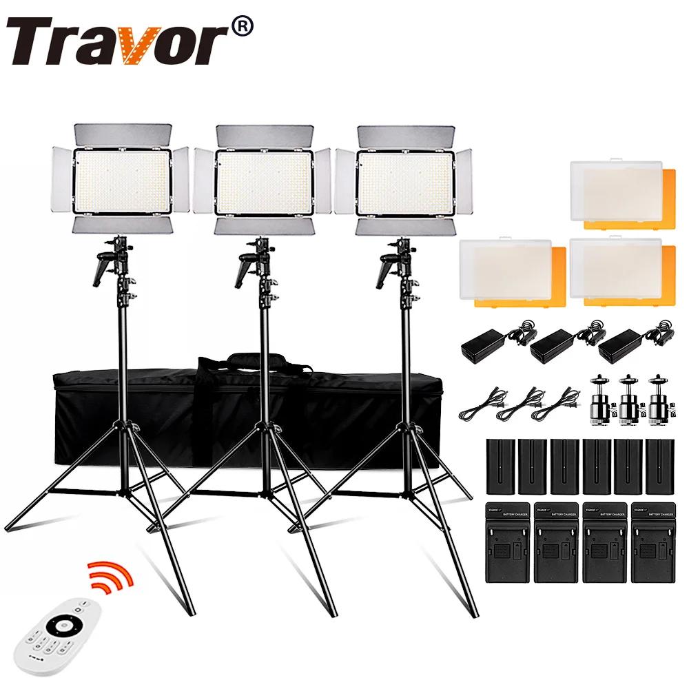 

Travor TL-600S 3 set camera photo accessories lights 900pcs 25w 3200k 5600k photography lamp studio lighting kit with tripod