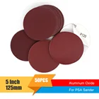 50 шт. 5 дюймов 125 мм оксид алюминия PSA красная клейкая наждачная бумага шлифовальные диски от 60 до 2000 Грит