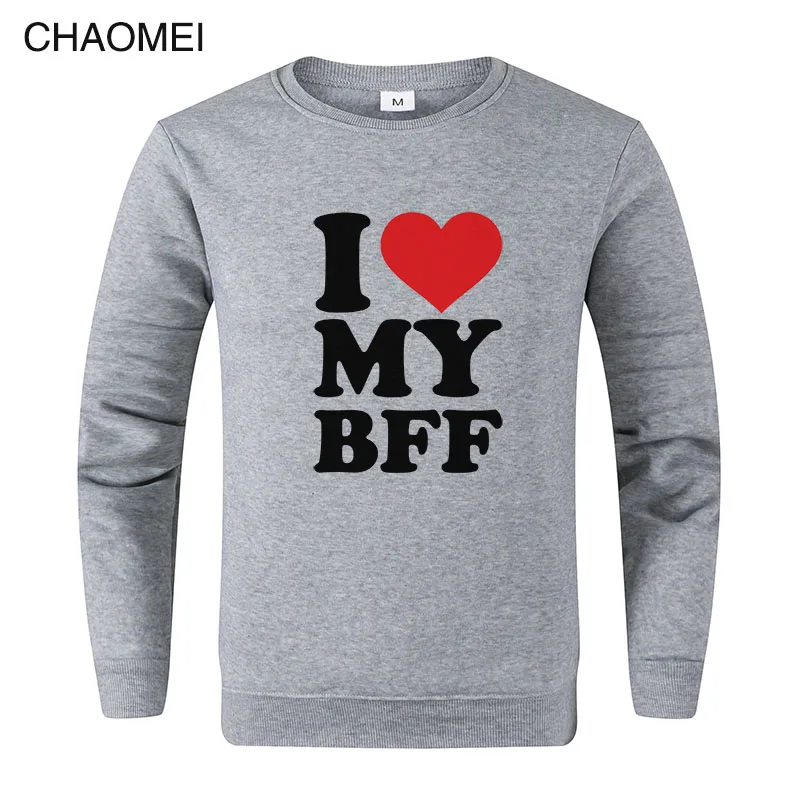 Толстовка мужская с надписью I love my best Friend forever bff | Мужская одежда