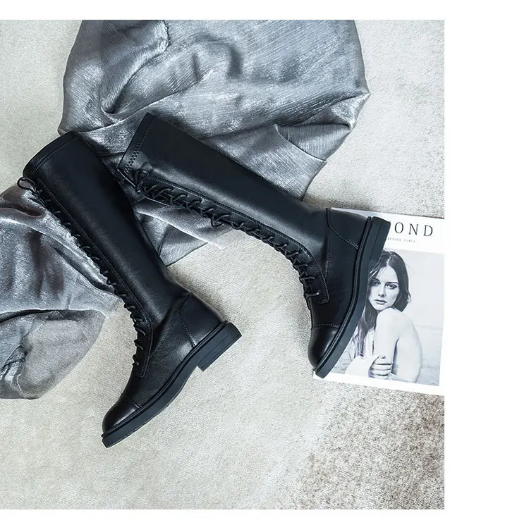 

boots women versatile high women's boots lace 2021 boots up elastic boots knee length boots women's Boots