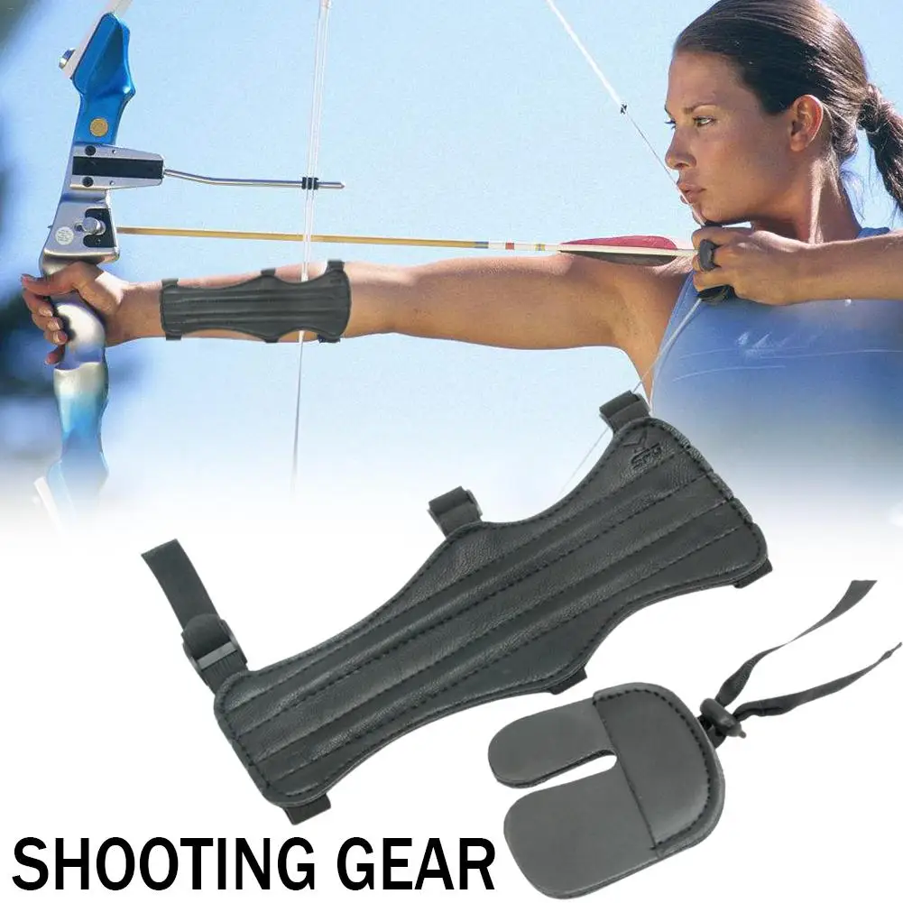 

Bow And Arrow Arms Archery Fingers Shooting Protective Gear Recurve Bow Armguard Finger Set Outdoor Hunting Shooting Accessories
