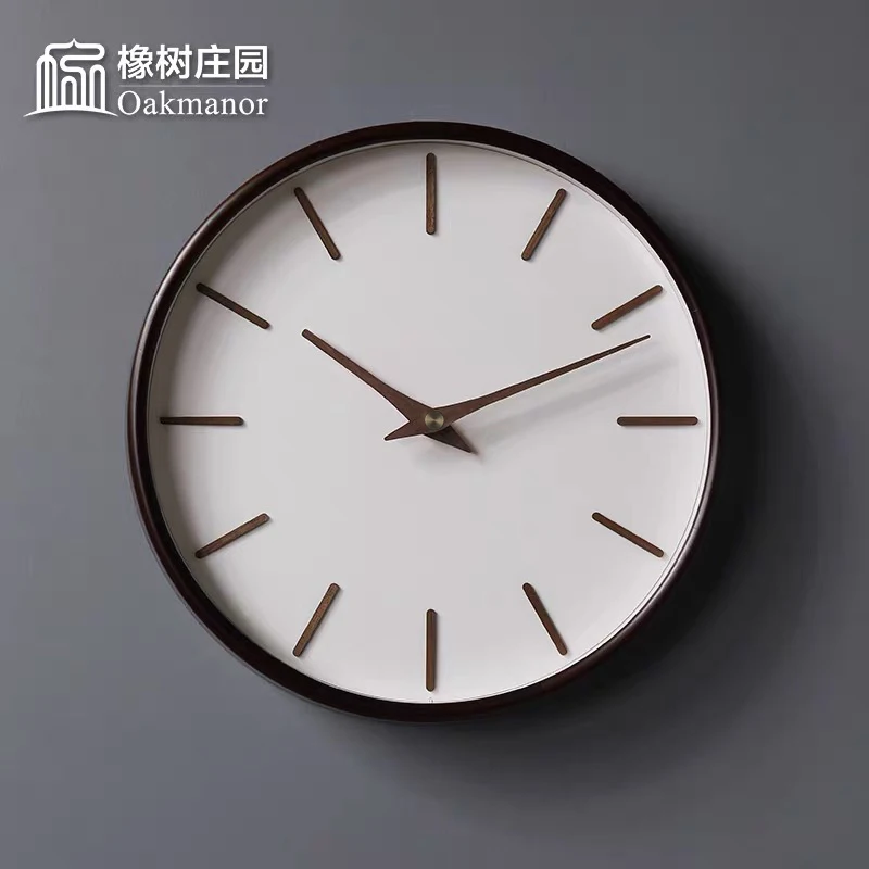 Настенные часы из массива дерева в скандинавском стиле современные тихие