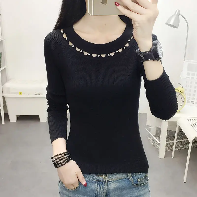 Autumn And Winter New 2021 Foreign Style Loose Round Neck Knitted Women's Long-sleeved Pullover Sweater Worn Inside Outside | Женская