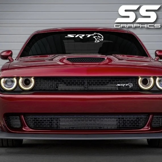 Для Dodge Challenger SRT Hellcat виниловая наклейка на лобовое стекло плакат-стикер
