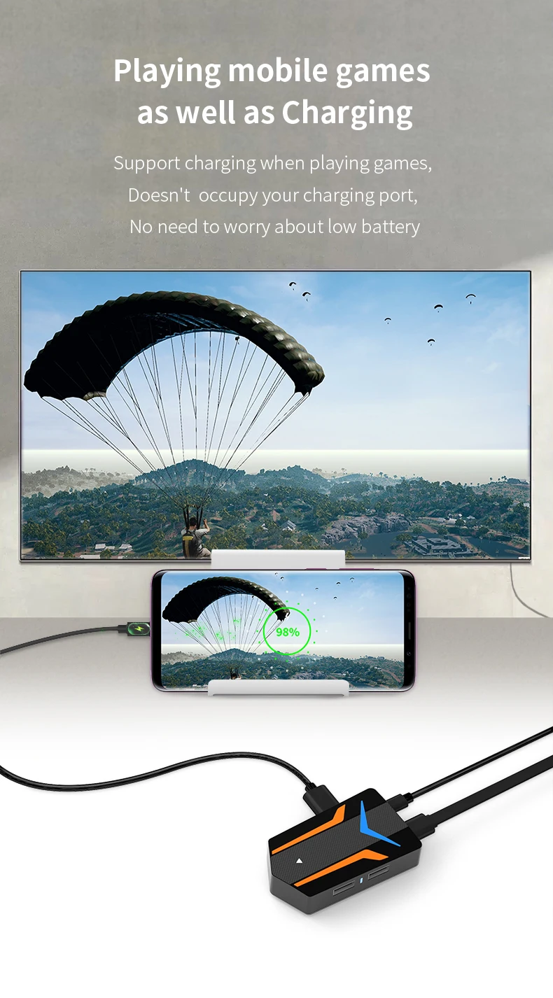 PUBG контроллер клавиатура мышь конвертер HDMI 4K bluetooth-адаптер usb-хаб подключи и играй IOS Android телефон к ТВ ПК такой же экран